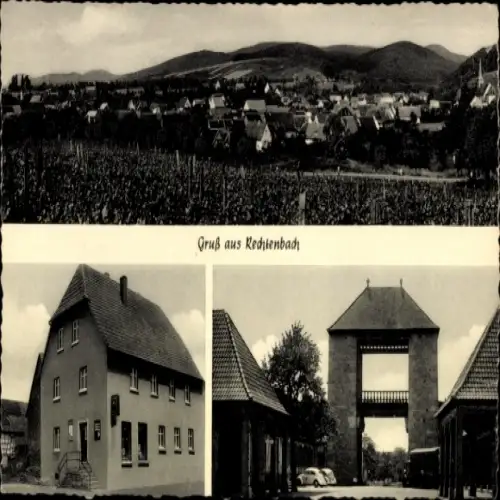 Ak Schweigen Rechtenbach an der Weinstraße Pfalz, Gesamtansicht, Tor