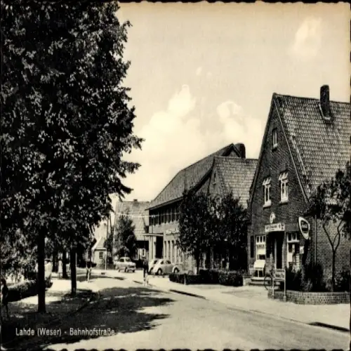 Ak Lahde Petershagen an der Weser, Bahnhofstraße