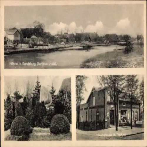 Ak Nübbel in Schleswig Holstein, Gesamtansicht, Geschäftshaus
