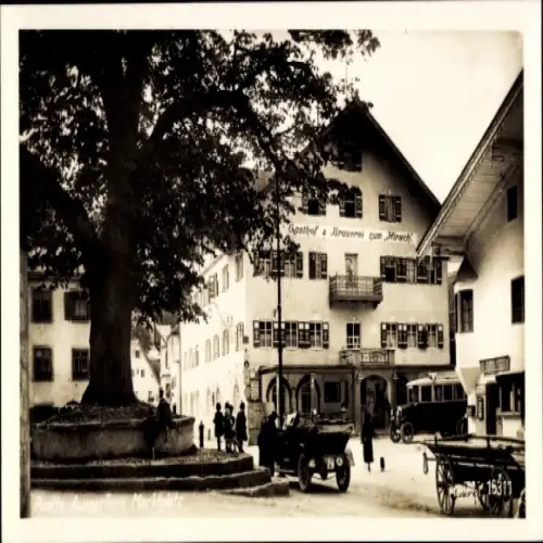 Ak Reutte in Tirol, Marktplatz, Gasthof und Brauerei Zum Hirsch