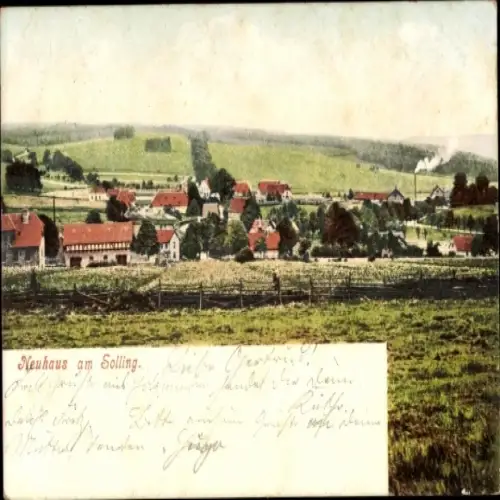 Ak Neuhaus im Solling Holzminden Niedersachsen, Landschaft mit Häusern, Wiesen, Bäume, ländliche 
