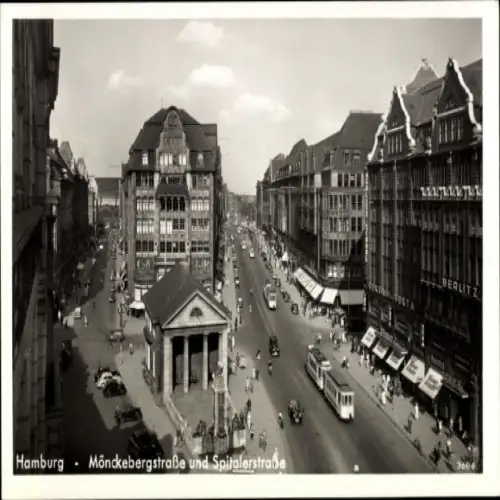 Ak Hamburg Mitte Altstadt, Mönckebergstraße, Spitalerstraße,  Architektur, Stadtansicht