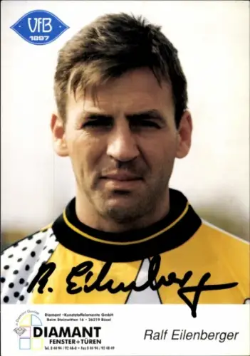 Autogrammkarte Fußballer Ralf Eilenberger, VfB Oldenburg, Autogramm
