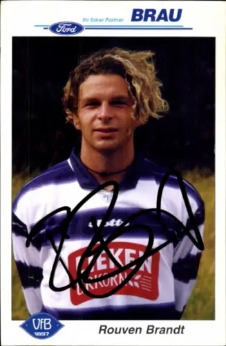 Autogrammkarte Fußballer Rouven Brandt, VFB Oldenburg, Autogramm