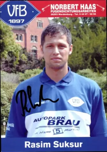 Autogrammkarte Fußballer Rasim Suksur, VFB Oldenburg, Autogramm