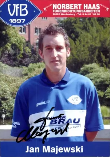 Autogrammkarte Fußballer Jan Majewski, VFB Oldenburg, Autogramm