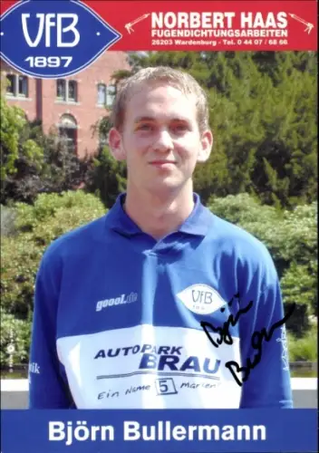 Autogrammkarte Fußballer Björn Bullermann, VFB Oldenburg, Autogramm