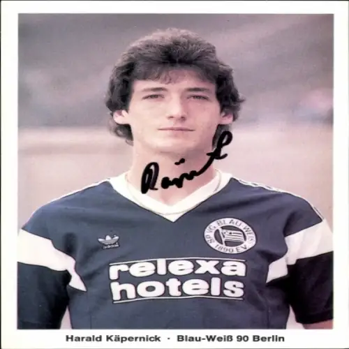 Autogrammkarte Fußballer Harald Käpernick, Blau Weiß 90 Berlin, Autogramm