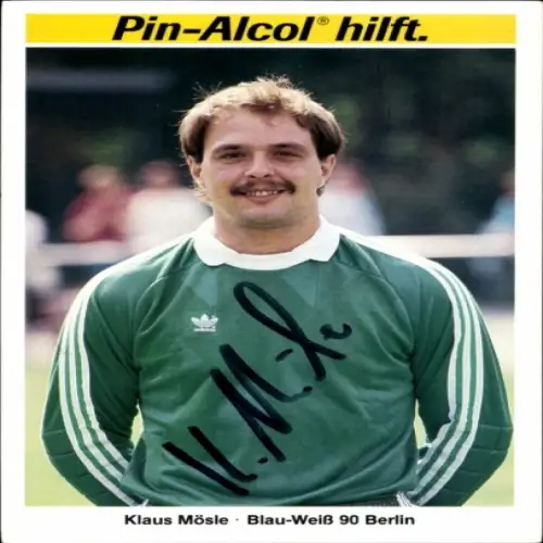 Autogrammkarte Fußballer Klaus Mösle, Blau Weiß 90 Berlin, Autogramm