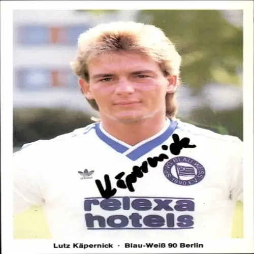 Autogrammkarte Fußballer Lutz Käpernick, Blau Weiß 90 Berlin, Autogramm