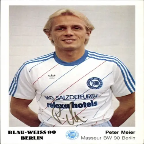 Autogrammkarte Masseur Peter Meier, Blau Weiß 90 Berlin, Autogramm