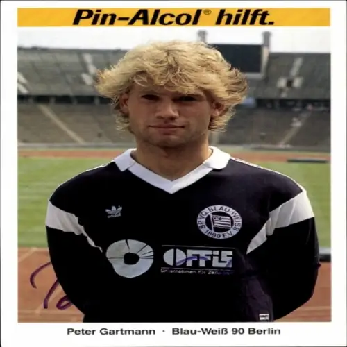 Autogrammkarte Fußballer Peter Gartmann, Blau Weiß 90 Berlin, Autogramm