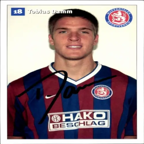 Autogrammkarte Fußballer Tobias Damm, Wuppertaler SV, Autogramm