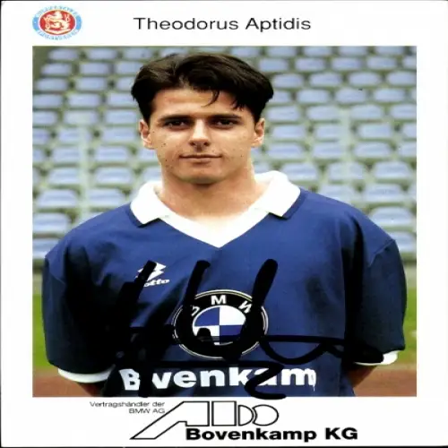 Autogrammkarte Fußballer Theodorus Aptidis, Wuppertaler SV, Autogramm
