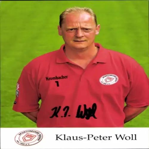 Autogrammkarte Torwarttrainer Klaus-Peter Woll, Sportfreunde Siegen, Autogramm