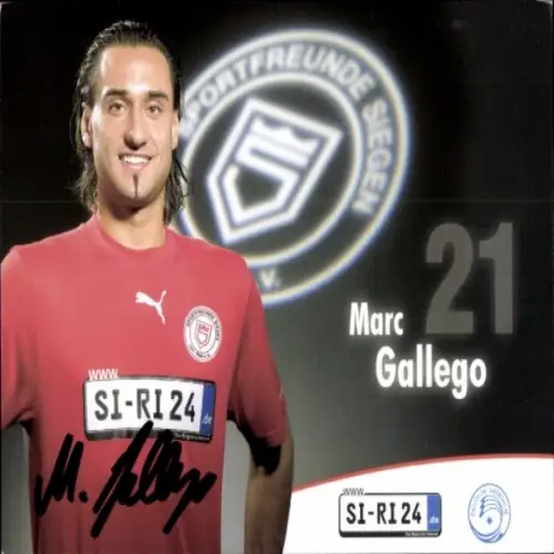 Autogrammkarte Fußballer Marc Gallego, Sportfreunde Siegen, Autogramm