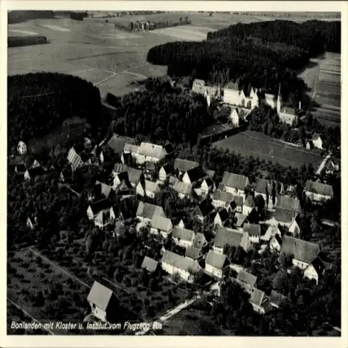 Ak Bonlanden Filderstadt in Württemberg, Luftaufnahme von  Kloster, Institut, ländliche Umgebung