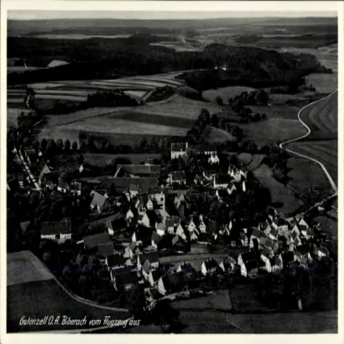 Ak Gutenzell Hürbel Oberschwaben Württemberg, Fliegeraufnahme