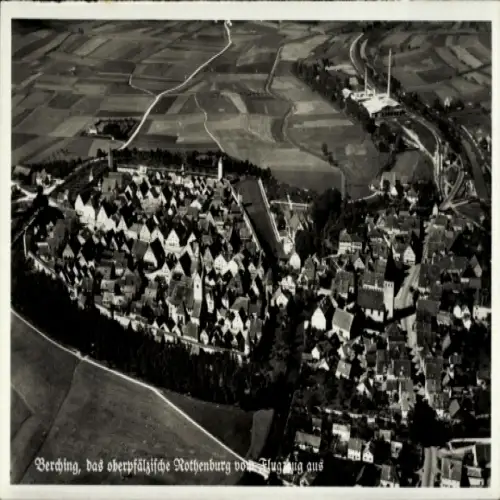Ak Berching in der Fränkischen Alb Oberpfalz, Fliegeraufnahme