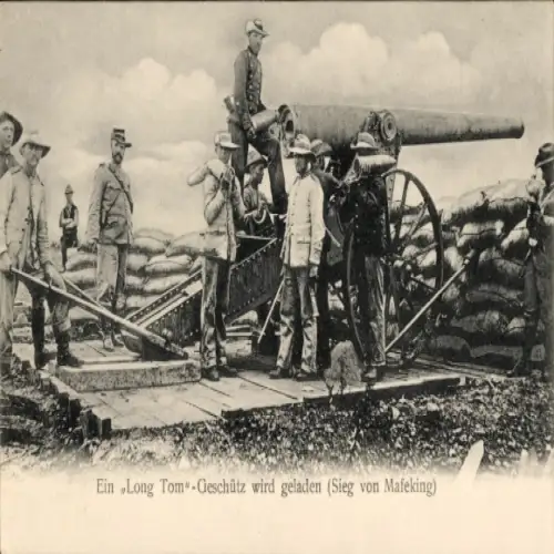 Ak Burenkrieg, Sieg von Mafeking, Long Tom Geschütz wird aufgeladen
