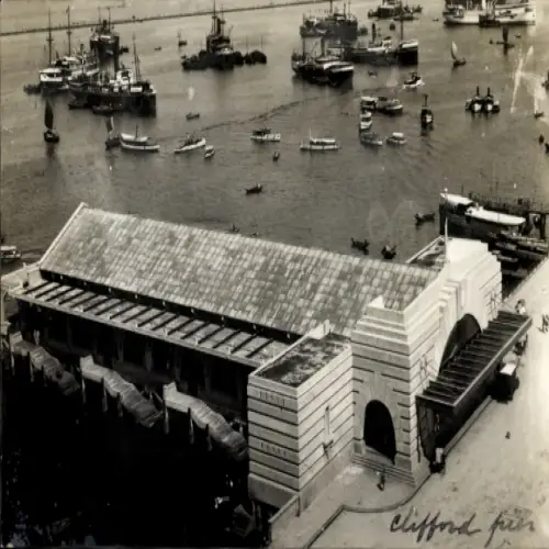 Ak Singapur, Clifford Pier, Hafen, Schiffe