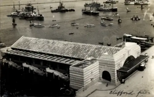 Ak Singapur, Clifford Pier, Hafen, Schiffe