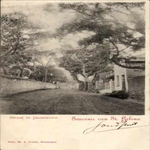 Ak Jamestown Insel St Helena, Straßenpartie