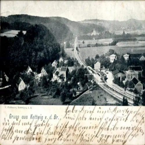 Ak Kettwig vor der Brücke Kettwig Essen im Ruhrgebiet, Gesamtansicht