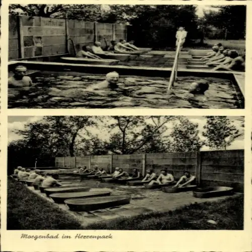 Ak Kettwig Essen im Ruhrgebiet, Stadtwald-Sanatorium Jungborn, Morgenbad im Herrenpark
