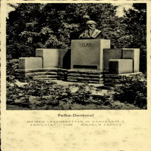 Ak Kettwig Essen im Ruhrgebiet, Stadtwald-Sanatorium Jungborn, Felke-Denkmal