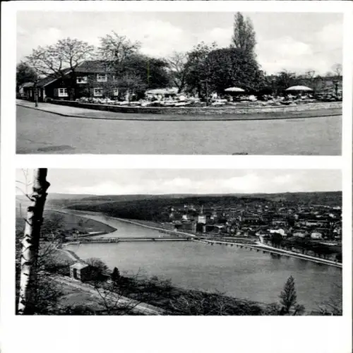 Ak Kettwig Essen im Ruhrgebiet, Panorama, Gaststätte Zur alten Brücke