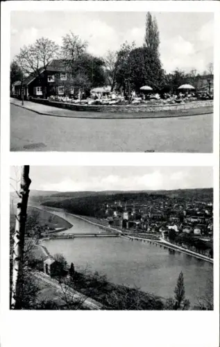 Ak Kettwig Essen im Ruhrgebiet, Panorama, Gaststätte Zur alten Brücke