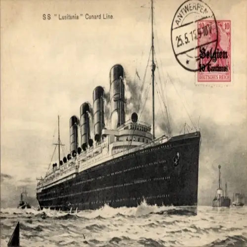 Ak Dampfer SS Lusitania, Cunard Line
