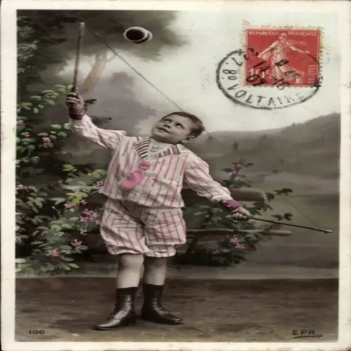Ak Junge mit Diabolo, Porträt