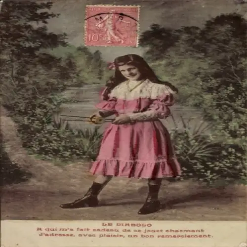 Ak Mädchen mit Diabolo, Porträt