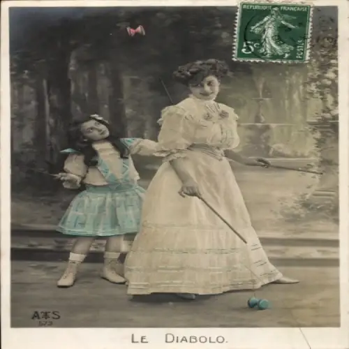 Ak Diabolo, Frau und Mädchen