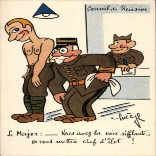 Künstler Ak Cyl, Luc, Conseil de Revision, Humor