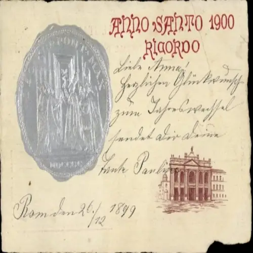Präge Ak Roma Rom Lazio, Vatikan, Anno Santo 1900