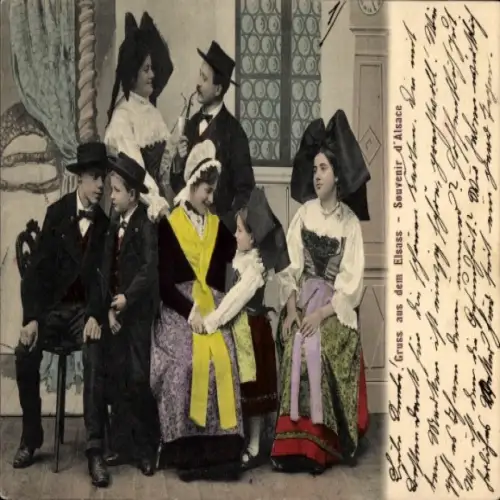 Ak Elsass, elsässische Tracht