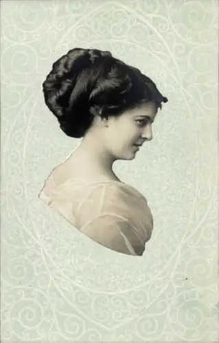 Ak Frau, Portrait, Seitenansicht