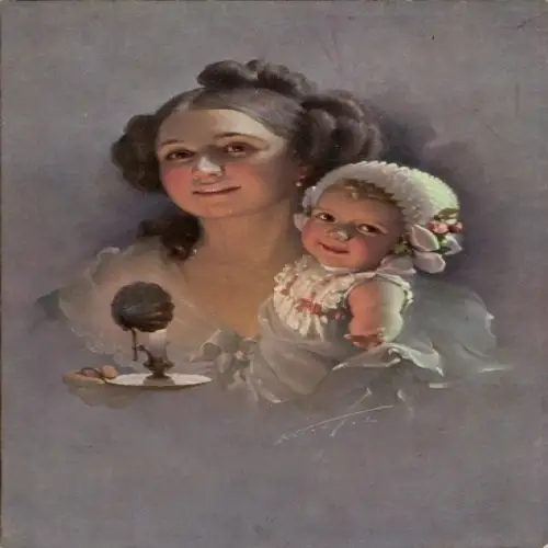 Künstler Ak Frau mit Kind, Portrait