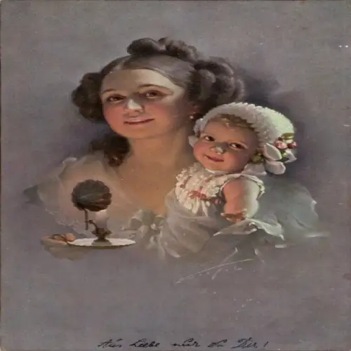 Künstler Ak Frau mit Kind, Portrait