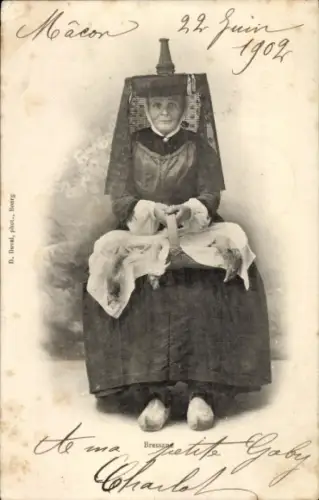 Ak Bressane, Frau in Tracht