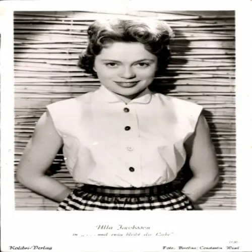Ak Schauspielerin Ulla Jacobsson, Portrait, und ewig bleibt die Liebe, Autogramm