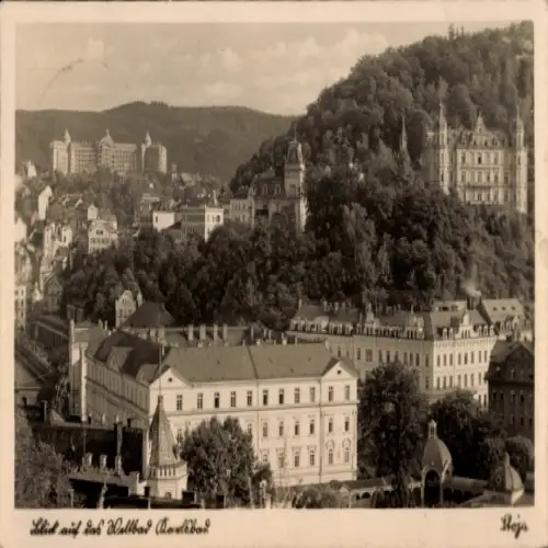 Ak Karlovy Vary Karlsbad Stadt, Gesamtansicht des Ortes