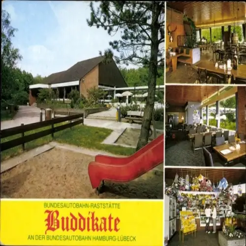 Ak Todendorf Panker an der Ostsee, Bundesautobahn-Raststätte, Buddikate, Innenansicht, Restaurant