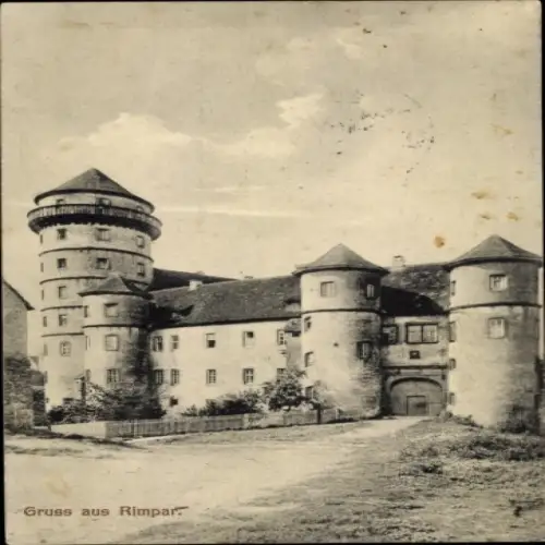 Ak Rimpar in Unterfranken, Historisches Gebäude, Türme, Architektur,  Ansicht