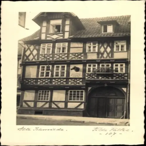 Ak Wernigerode im Harz, Alte Schmiede, Tilde Falke, Fachwerkhaus,  Architektur