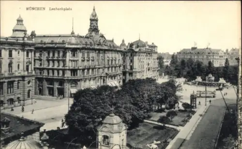 Ak München, Lenbachplatz, Straßenbahn
