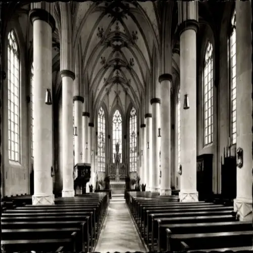 Ak Nottuln im Münsterland Westfalen, Innenansicht der St.-Martin-Kirche, spätgotische Architektur